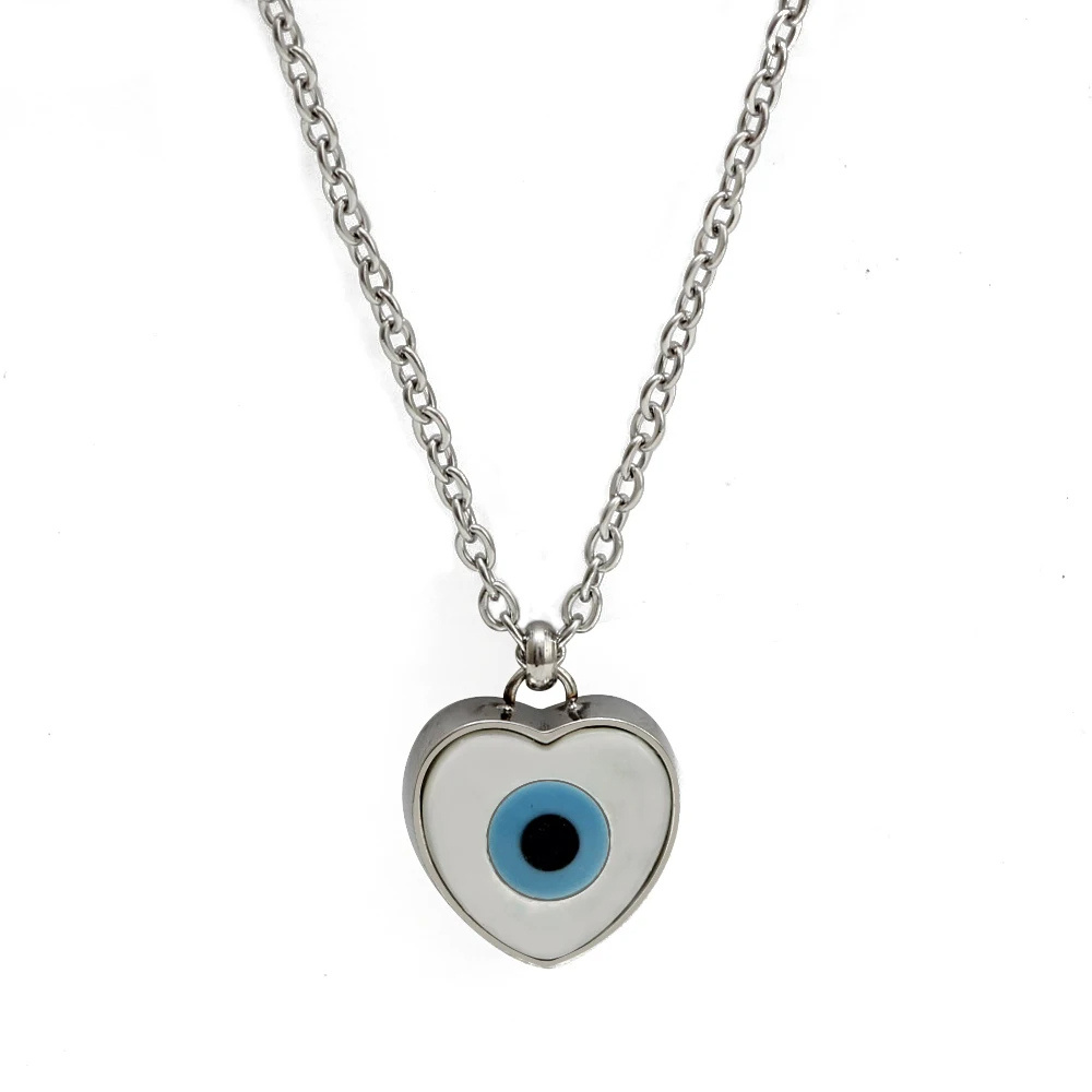 Collier Œil Protecteur Cœur Nacre
