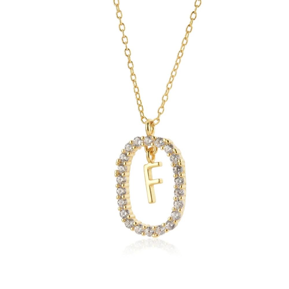 Collier Initiale F Ovale