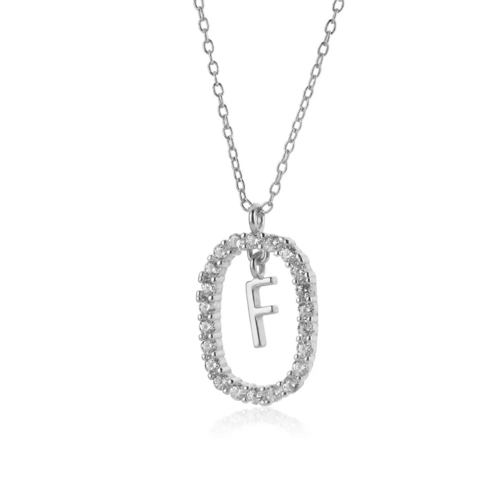 Collier Initiale F Ovale