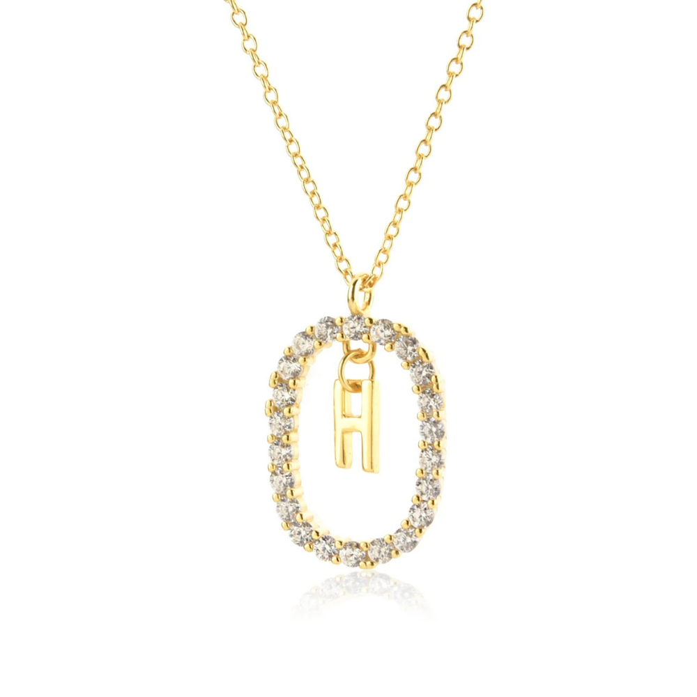 Collier Initiale H Ovale