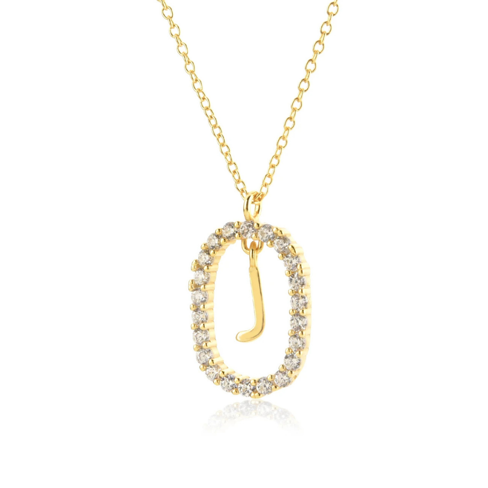 Collier Initiale J Ovale