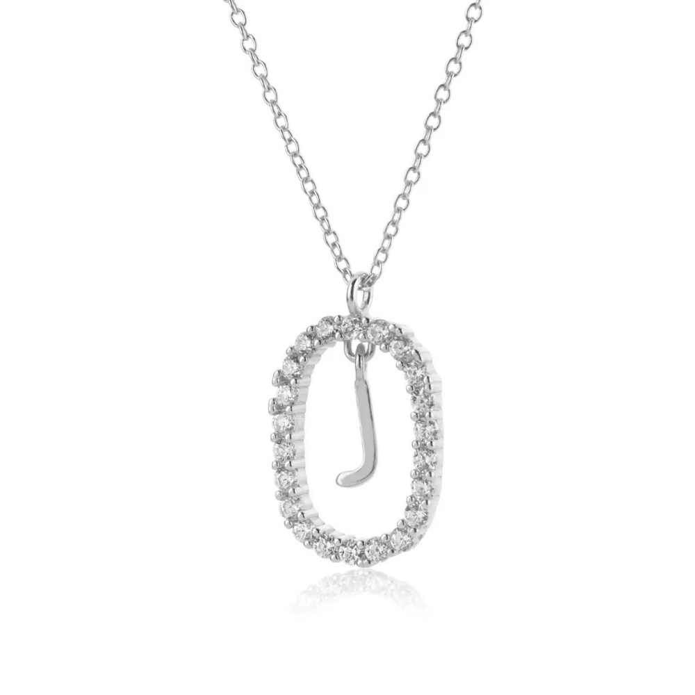 Collier Initiale J Ovale