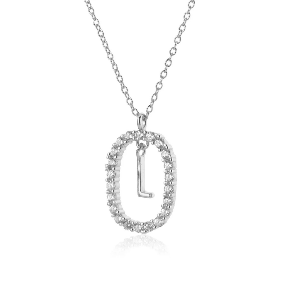 Collier Initiale L Ovale