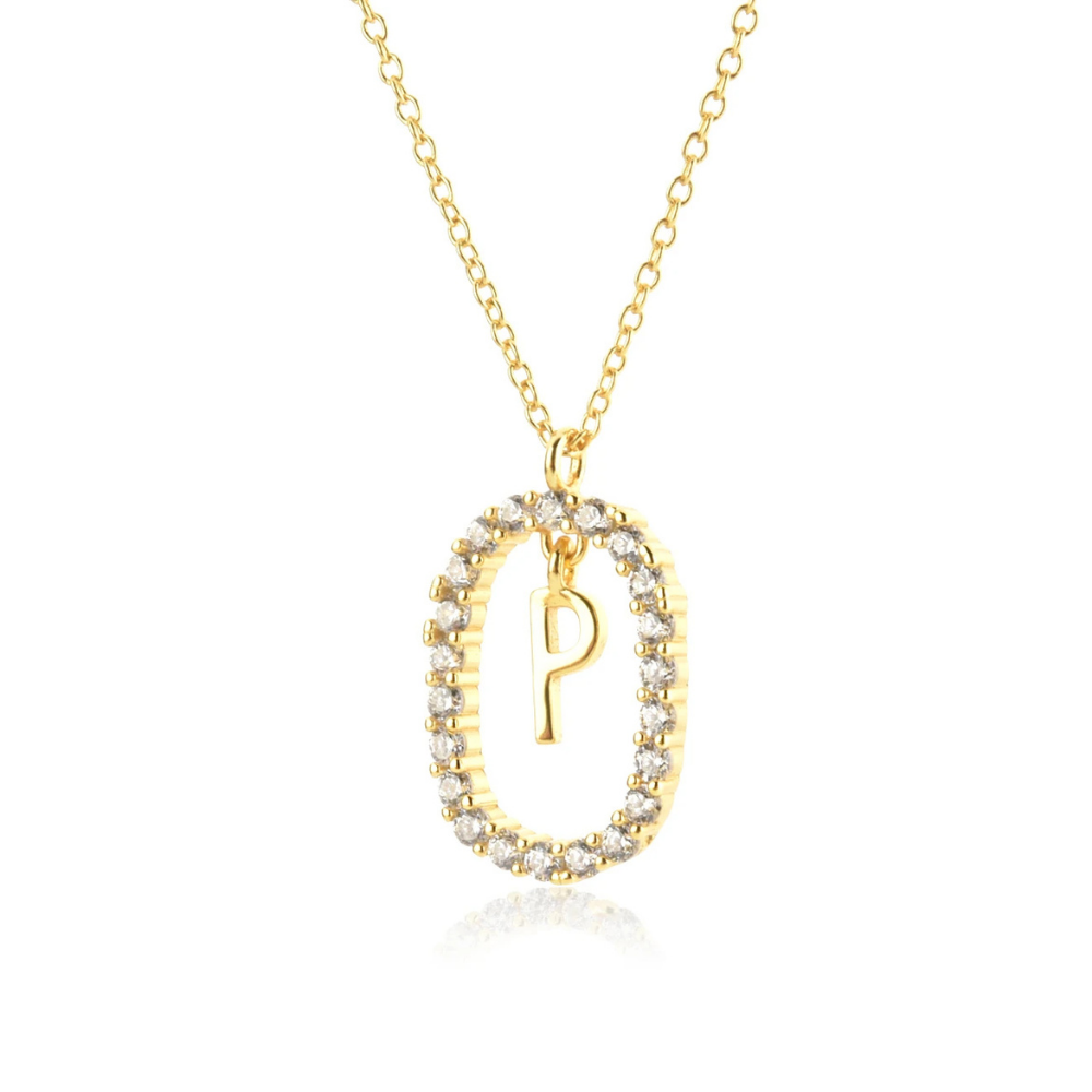 Collier Initiale P Ovale