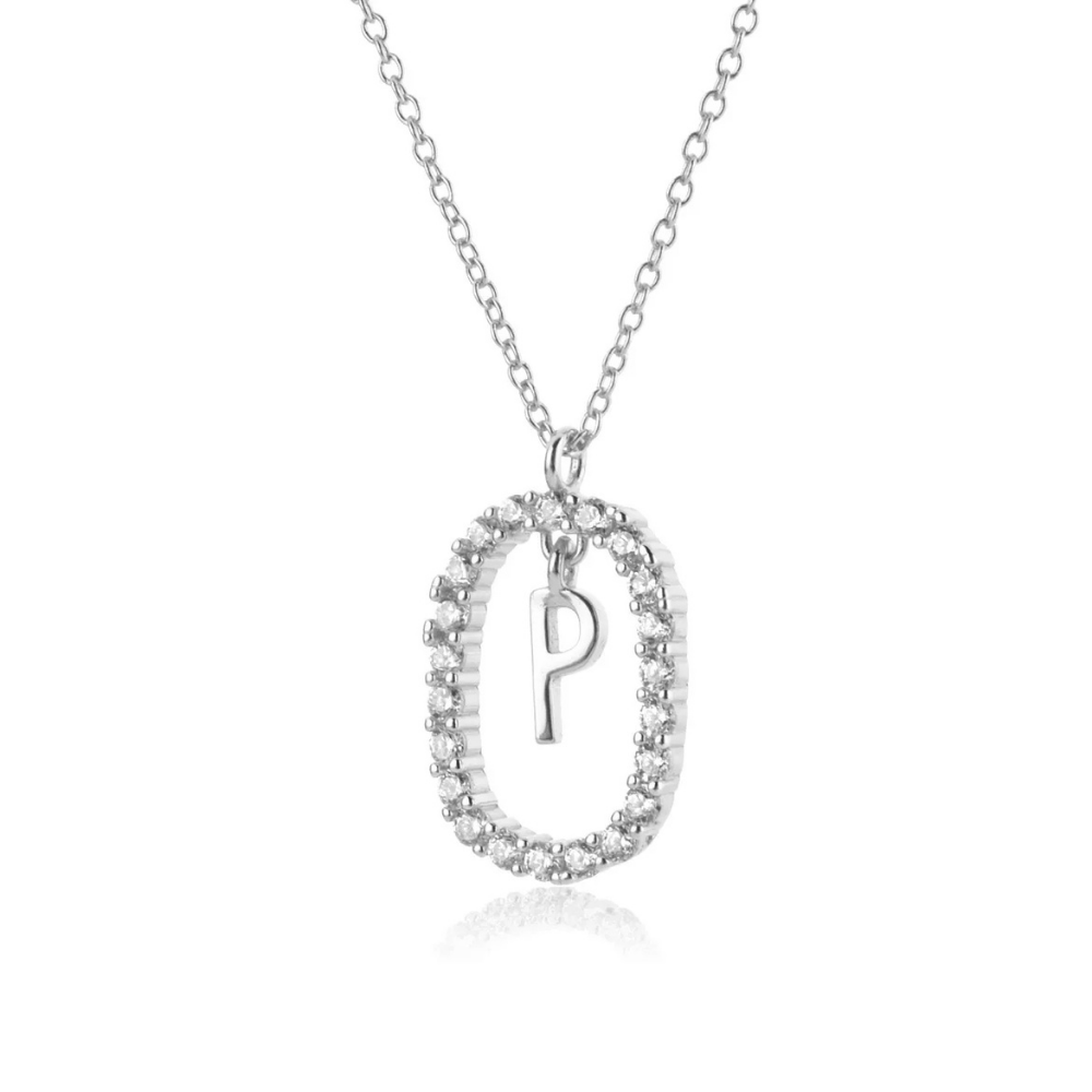 Collier Initiale P Ovale