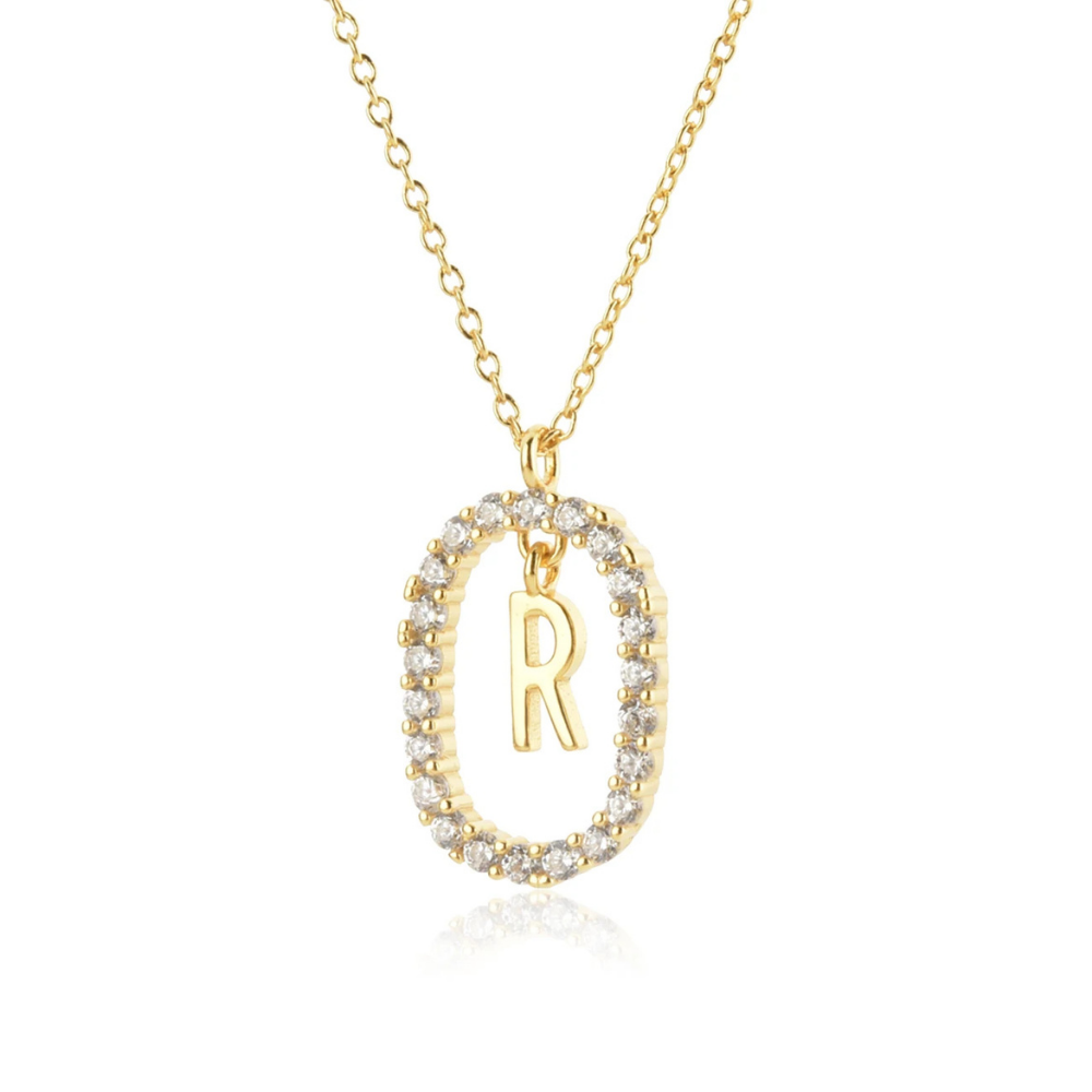 Collier Initiale R Ovale