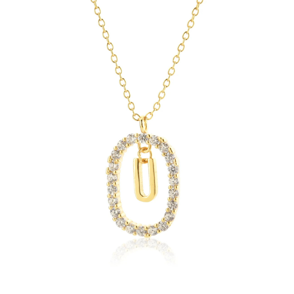 Collier Initiale U Ovale