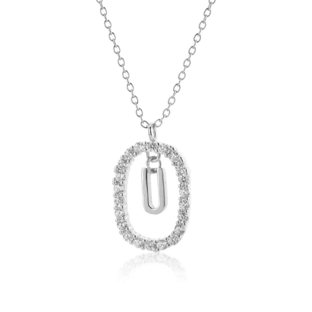 Collier Initiale U Ovale