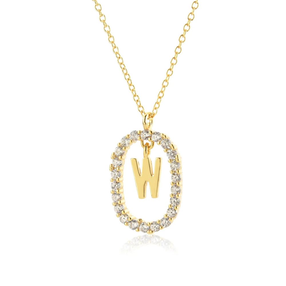 Collier Initiale W Ovale