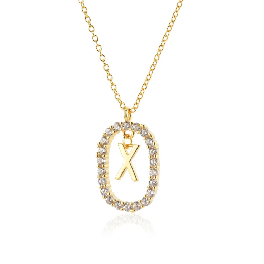 Collier Initiale X Ovale