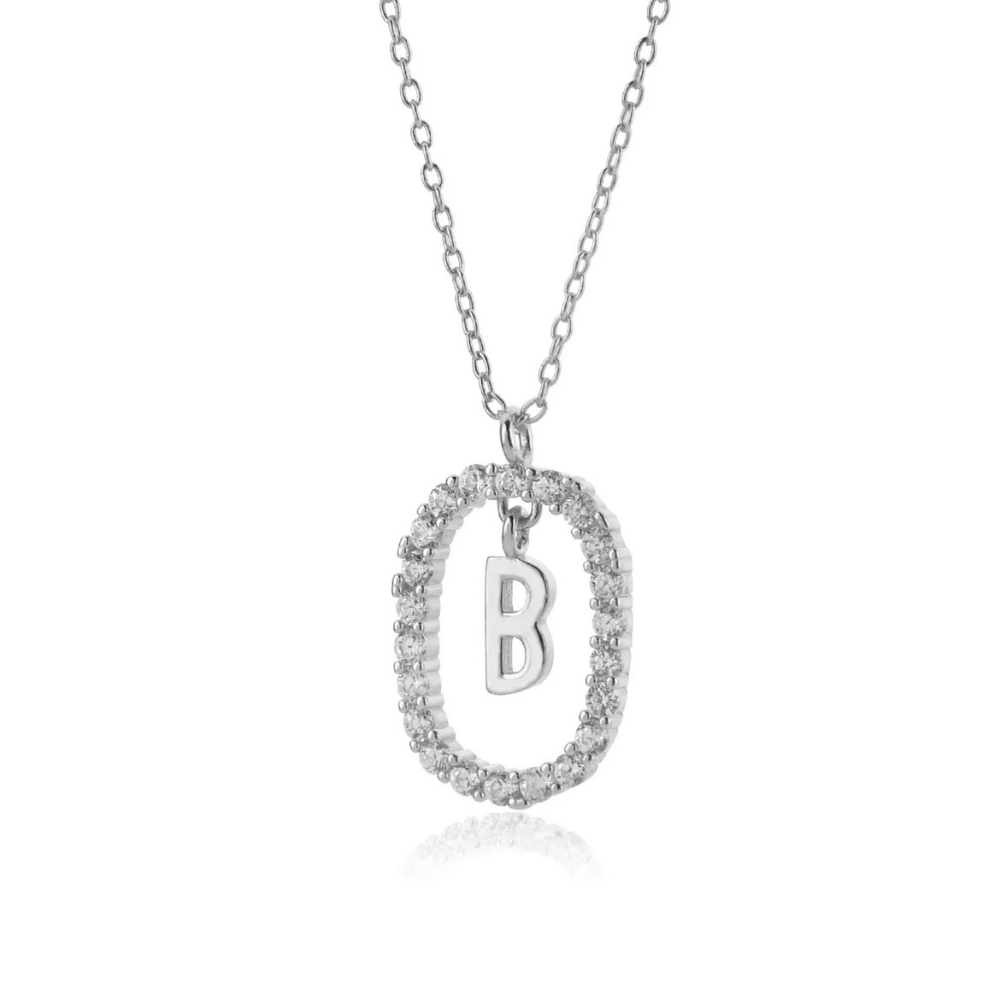 Collier Initiale B Ovale