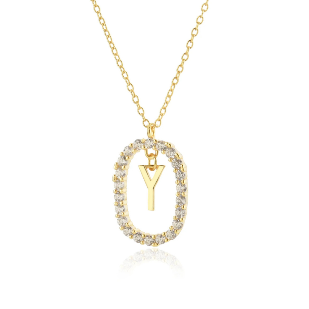 Collier Initiale Y Ovale