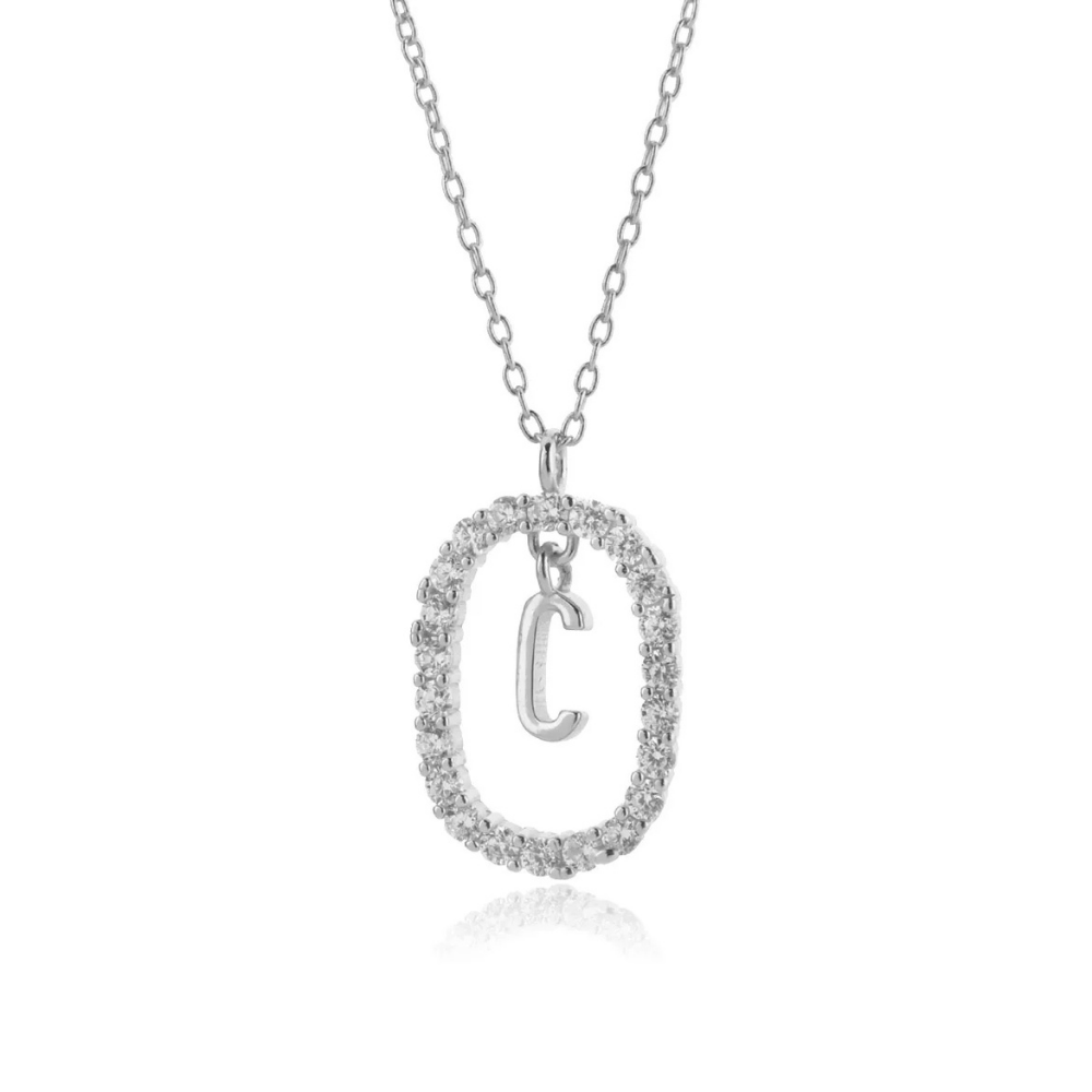 Collier Initiale C Ovale