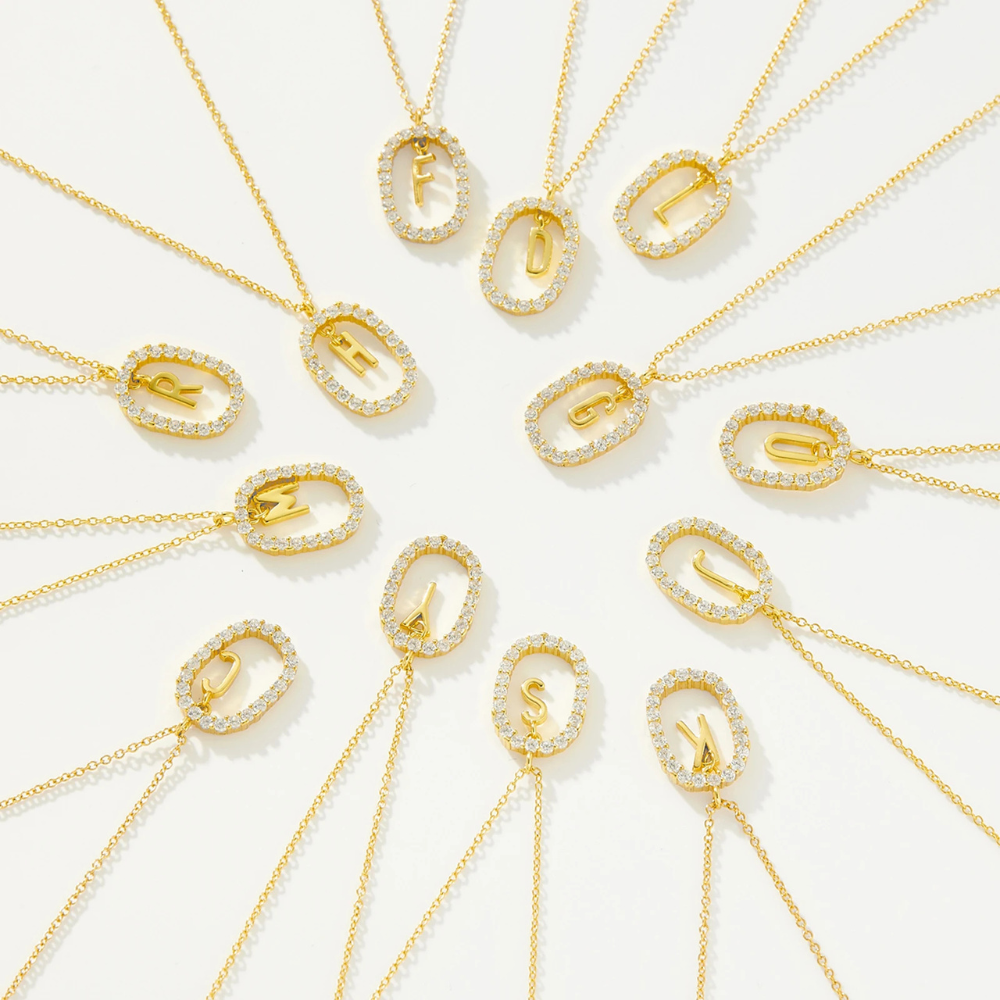 Collier Initiale Ovale