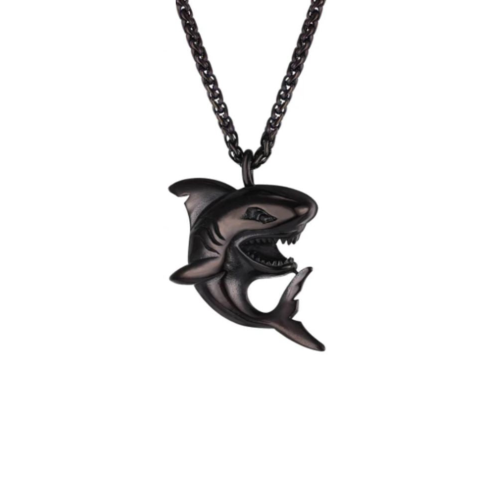Collier Pendentif Requin Noir