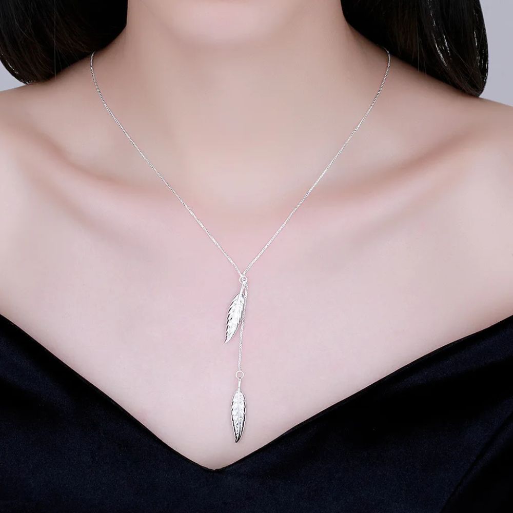 Collier Plume Argent Sterling