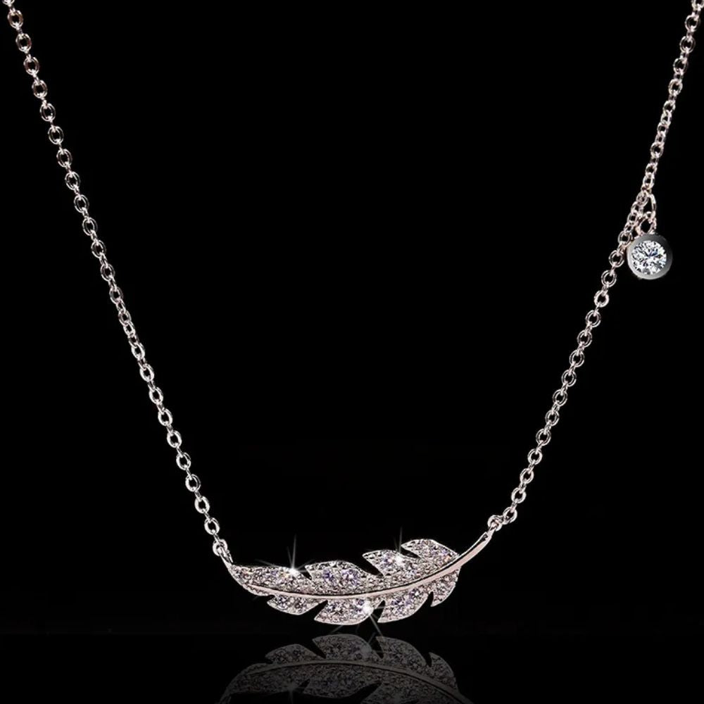 Collier Plume Strass