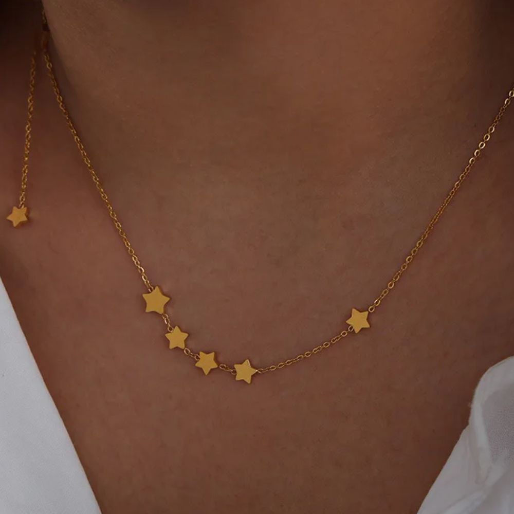 Collier Plusieurs Étoile Rose