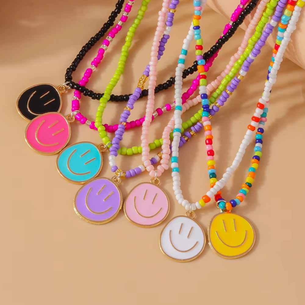 Collier Smiley Couleur Acier
