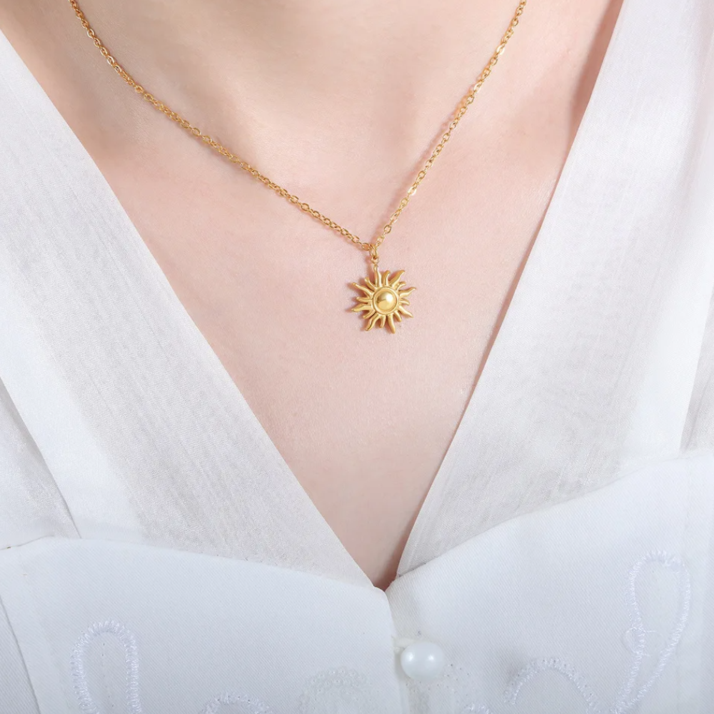 Collier Soleil Dore en Or