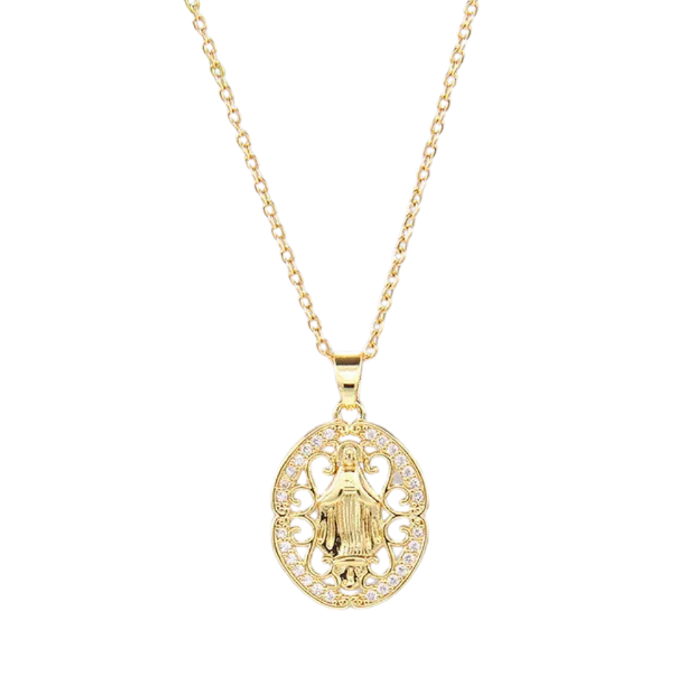 Collier Ovale Vierge Marie
