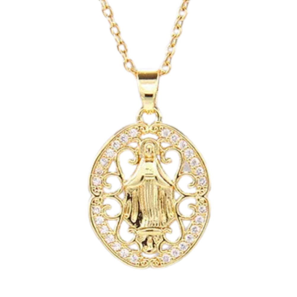 Collier Ovale Vierge Marie