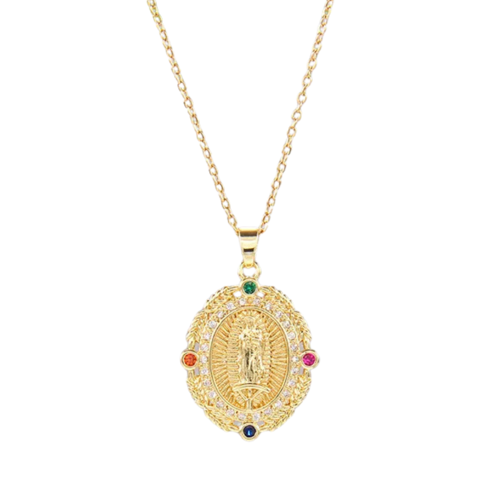 Collier Ovale Vierge Marie Or