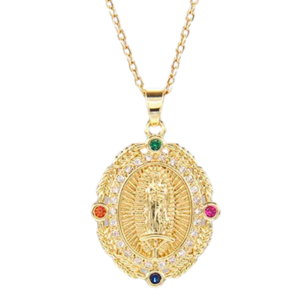 Collier Ovale Vierge Marie Or