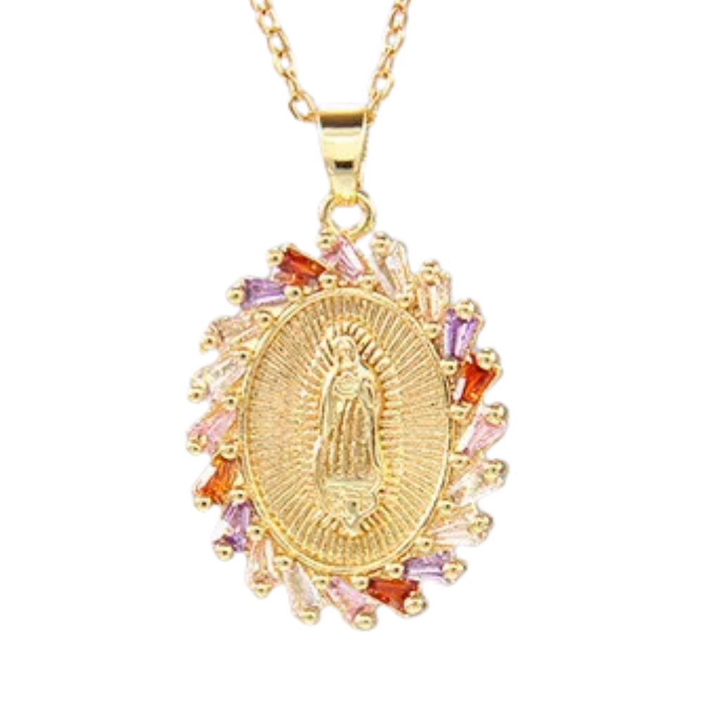 Collier Médaille Vierge Marie Couleur