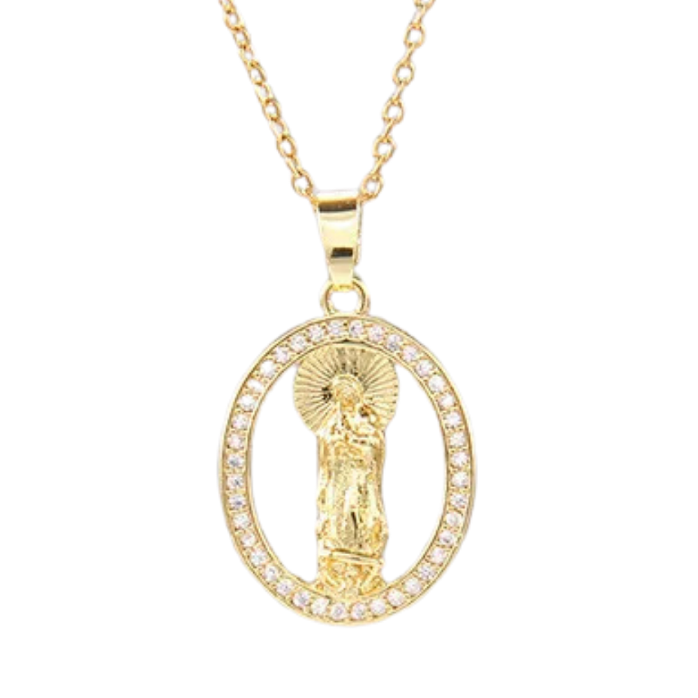 Collier Vierge Marie Plaqué Or