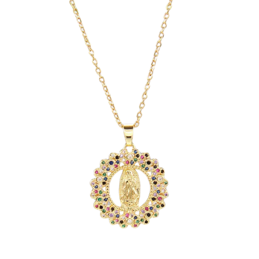 Collier Vierge Marie Coloré