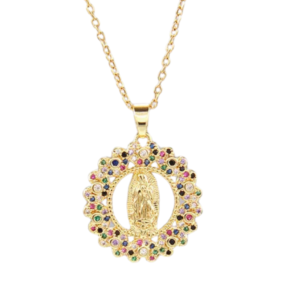 Collier Vierge Marie Coloré