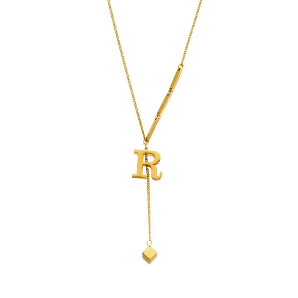 Collier en Y Lettre R
