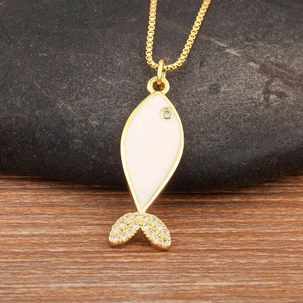 Collier Poisson blanc