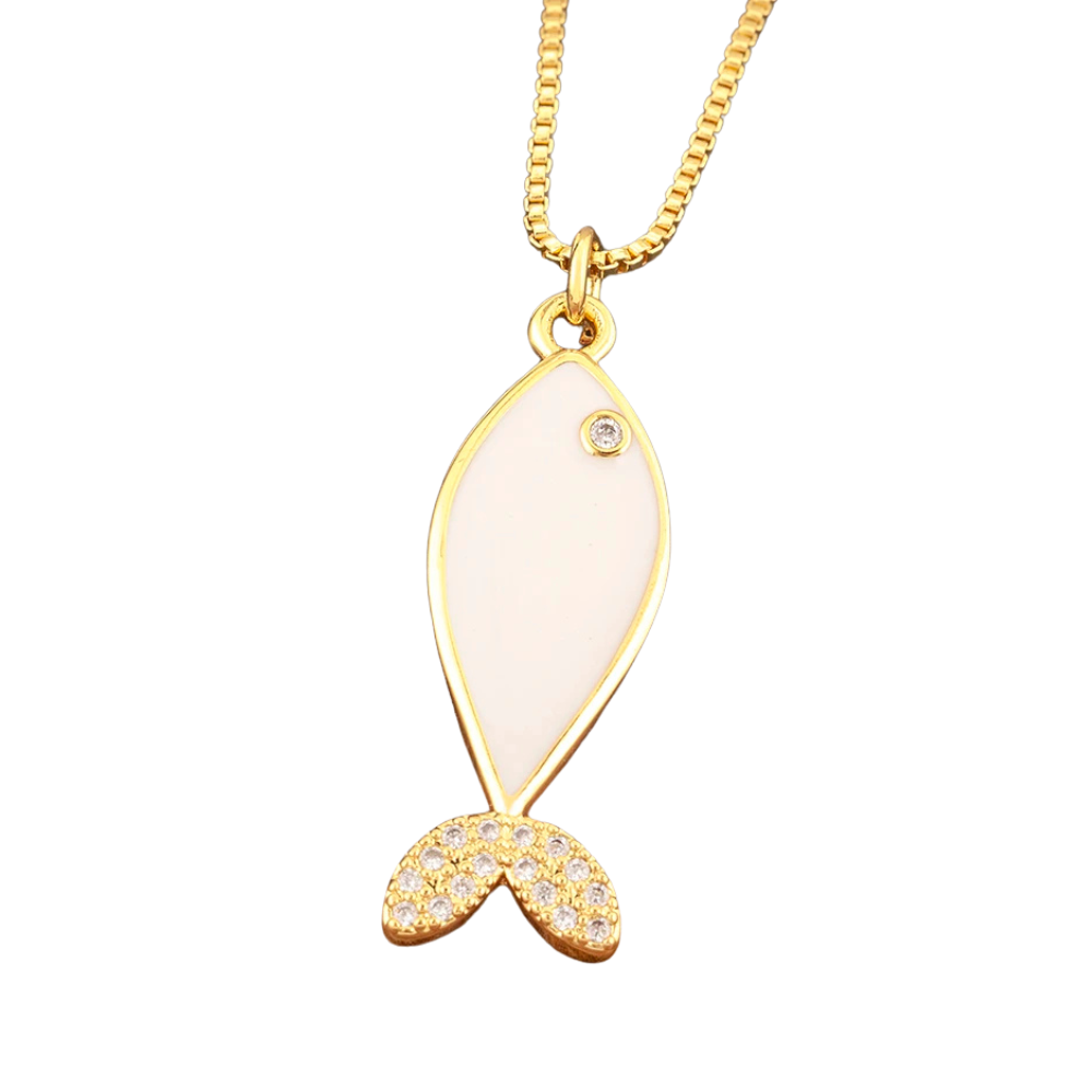 Collier Poisson Couleur blanc