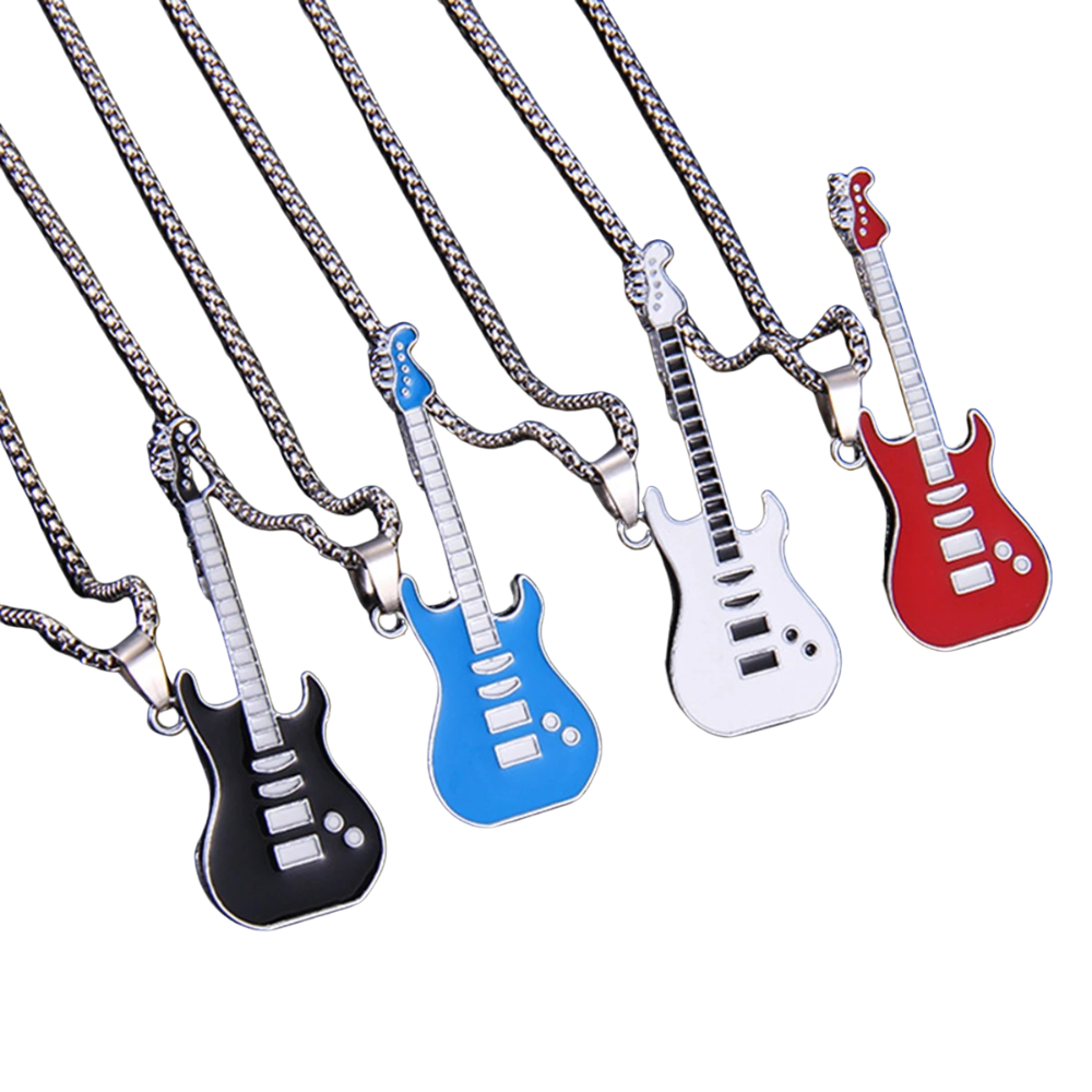 Collier Pendentif Guitare Couleurs