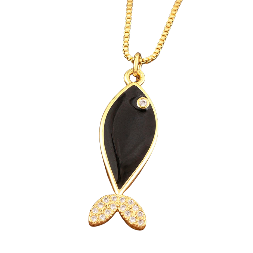 Collier Poisson Couleur noir