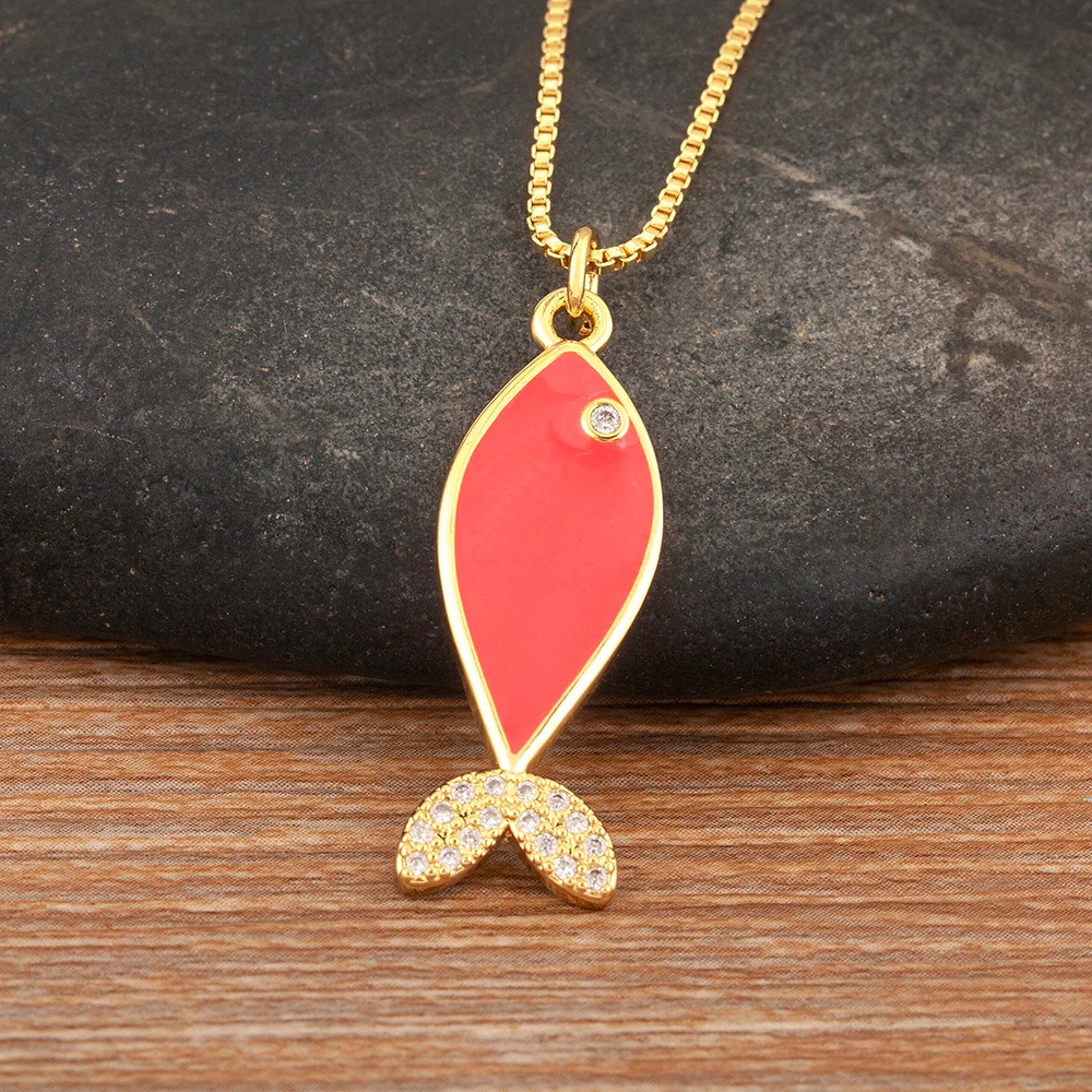 Collier Poisson rouge