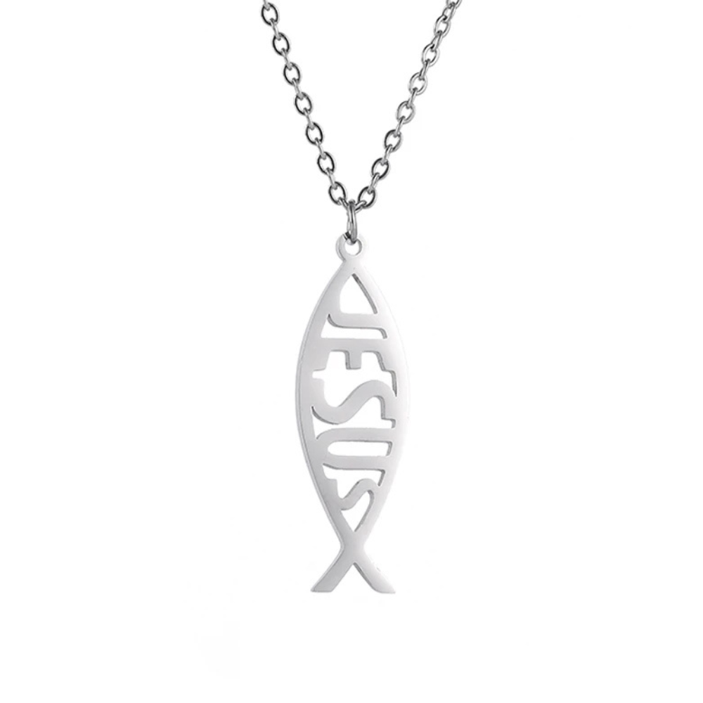 Collier Pendentif Poisson Jésus
