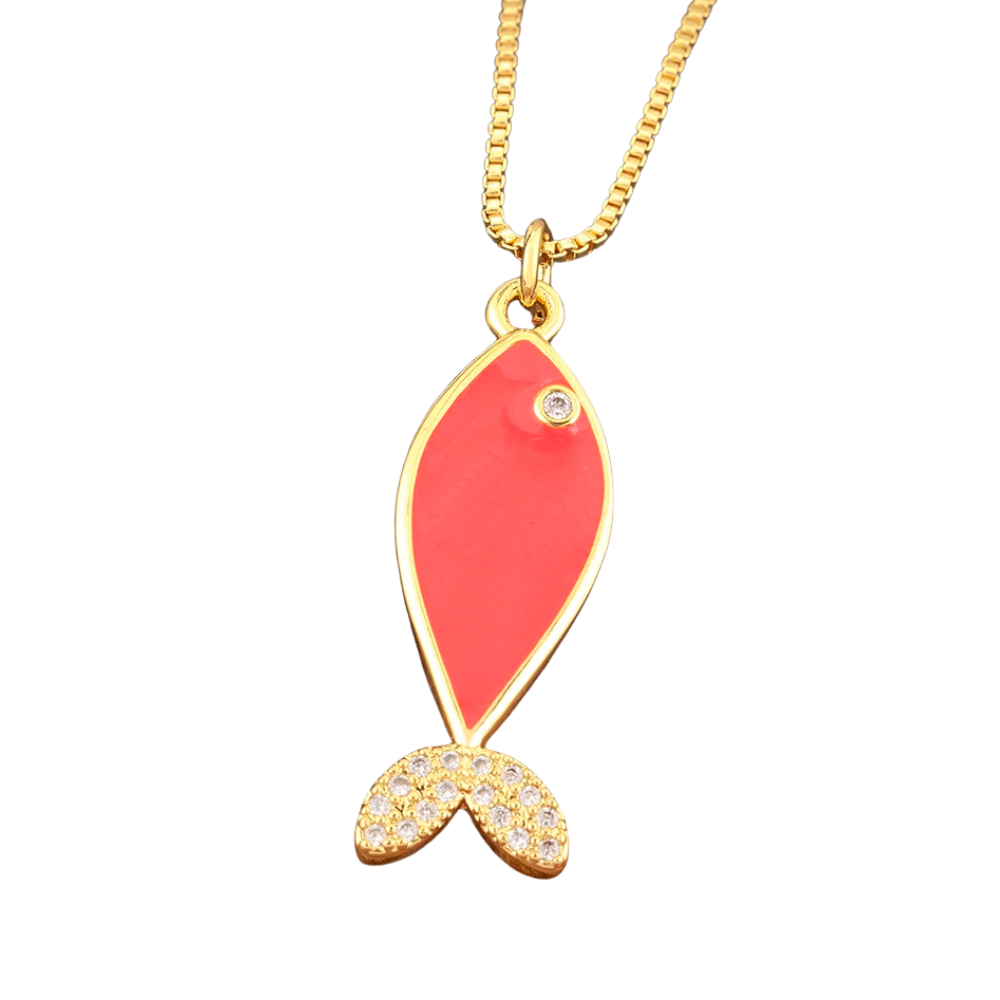 Collier Poisson Couleur rouge