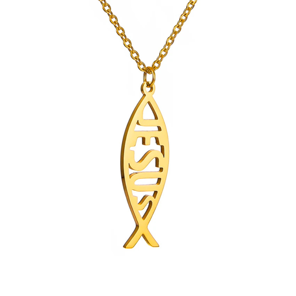 Collier Pendentif Poisson Jésus