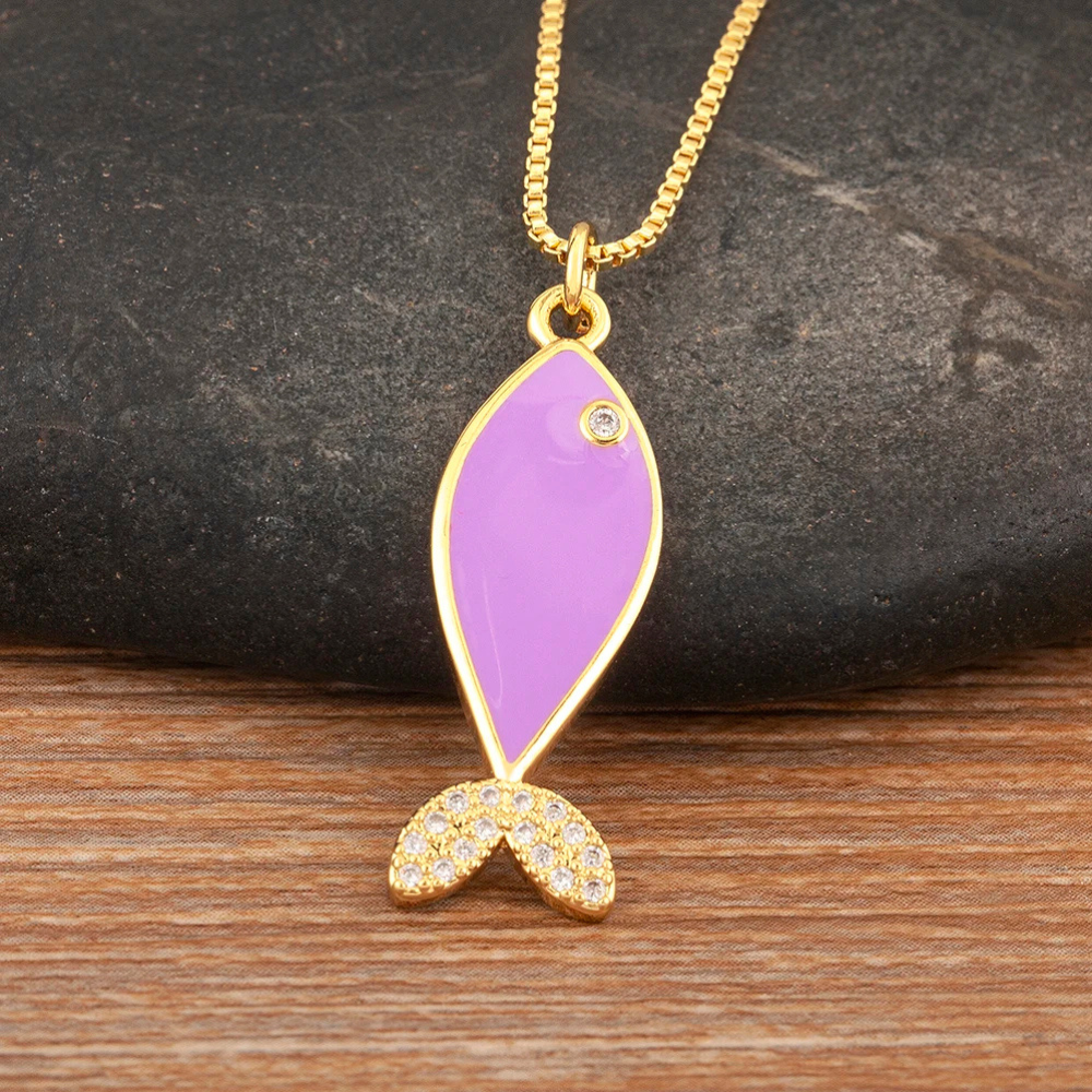 Collier Poisson violet