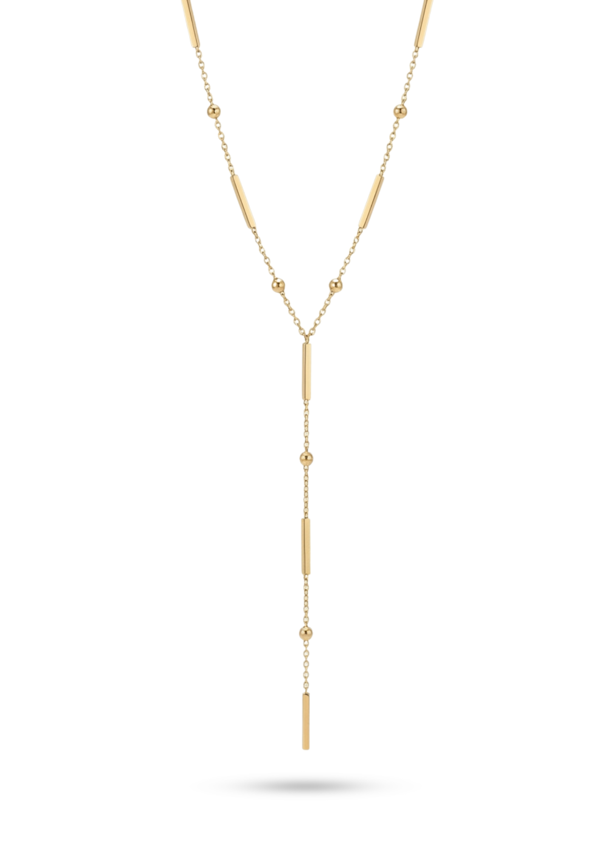 Collier Y à Barres et Perles or