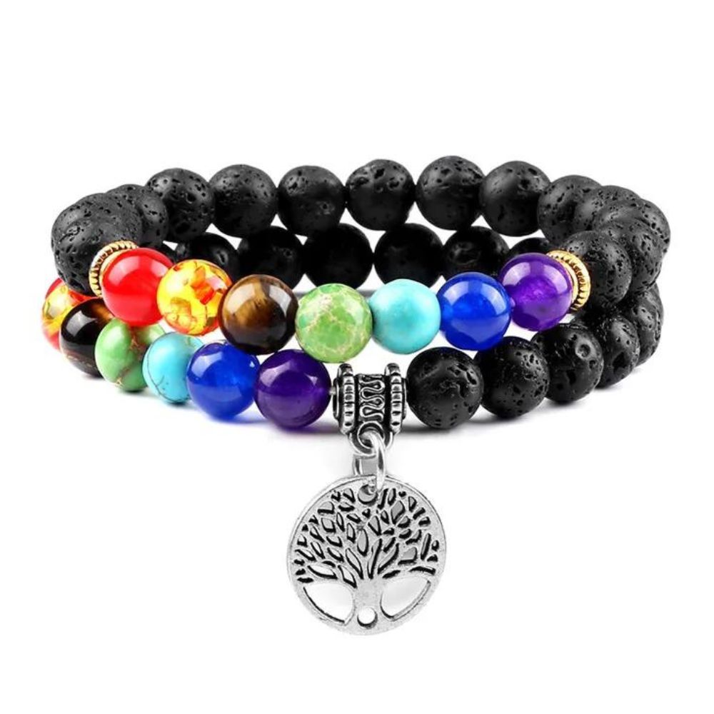 Double Bracelet Arbre de Vie Perles