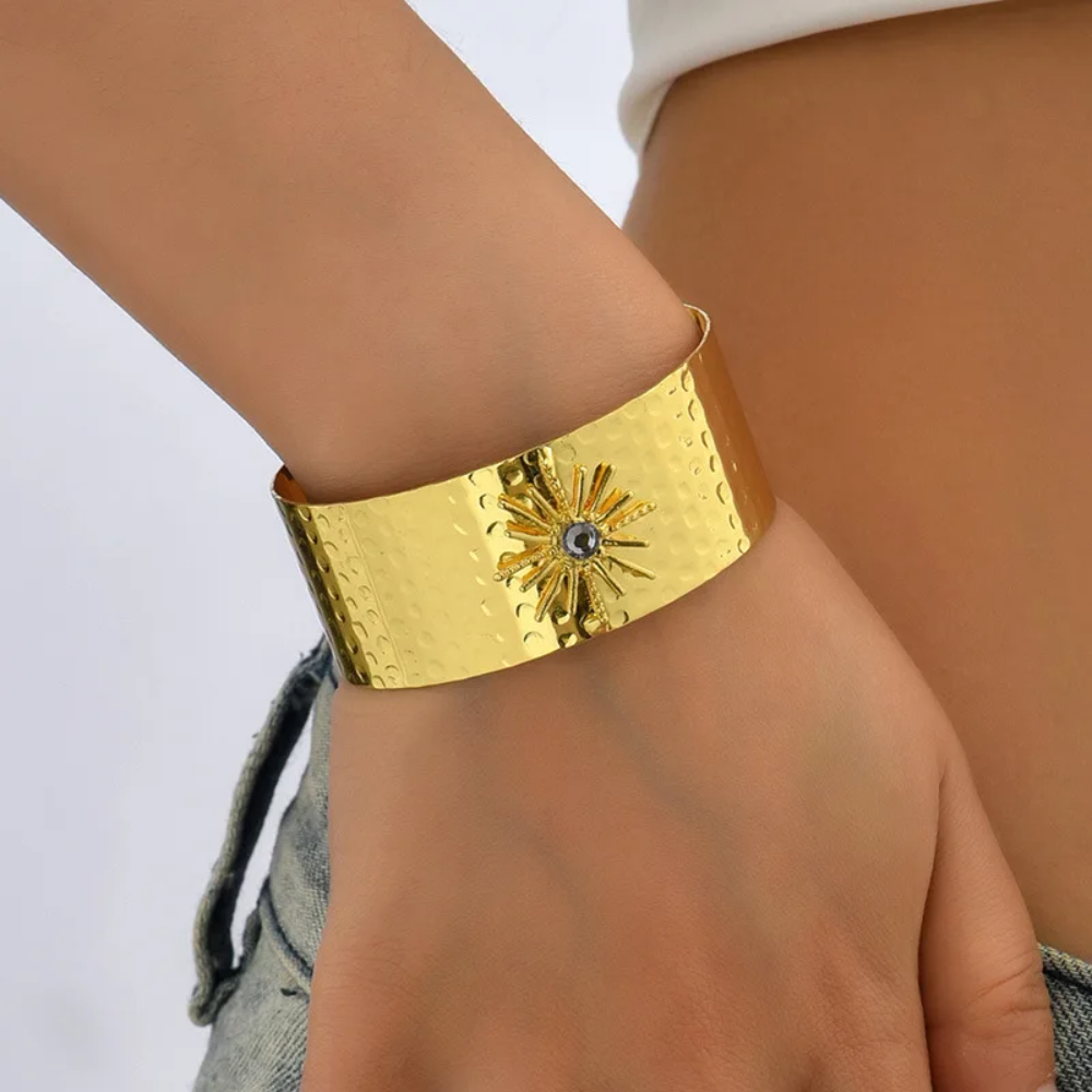 Gros Bracelet Soleil Or