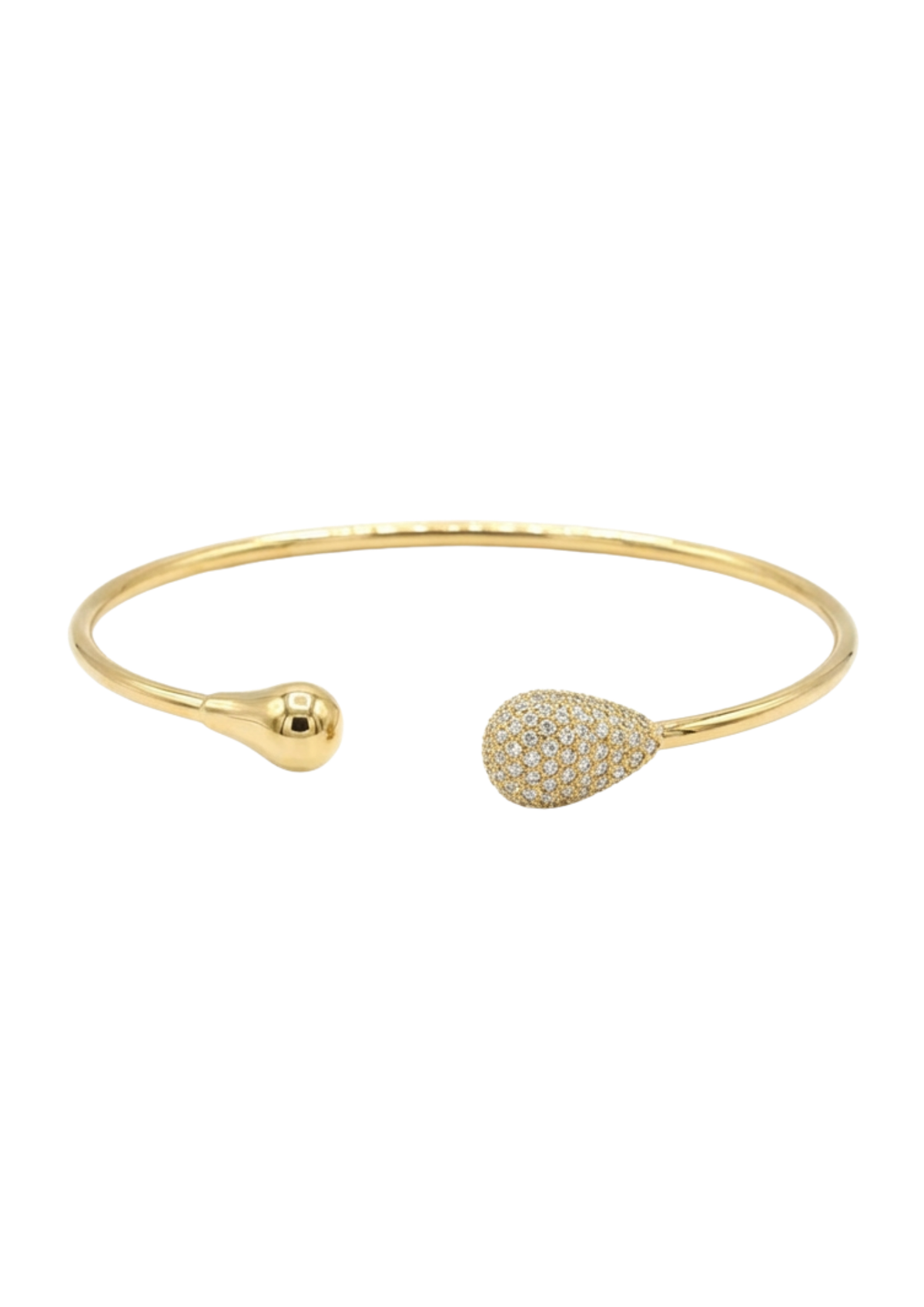 Jonc Ouvert Gouttes et Strass or