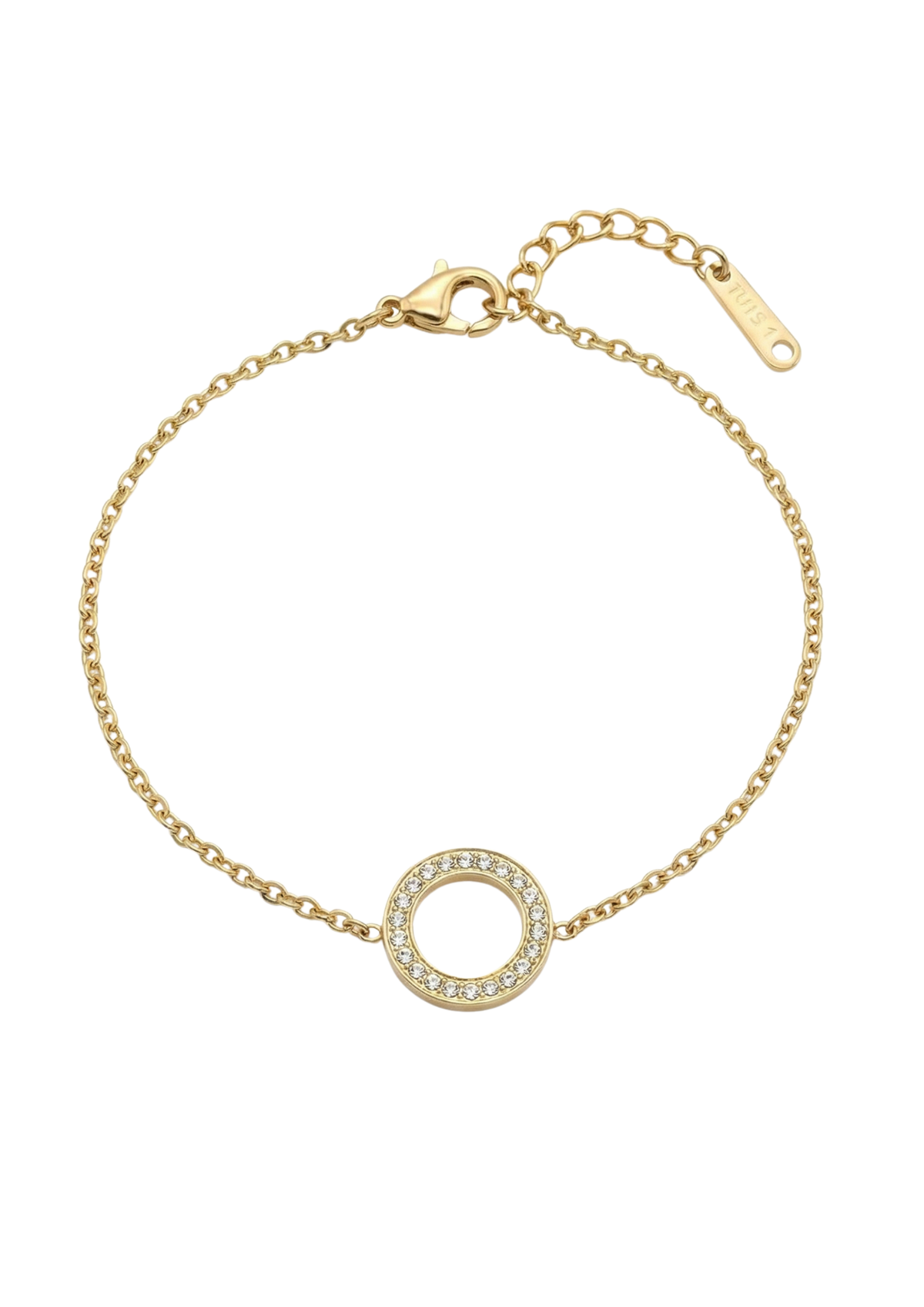 Bracelet Cercle Ajouré Strass or