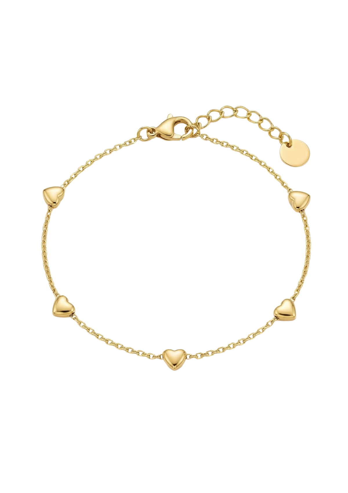 Bracelet Fin Cœurs Femme or