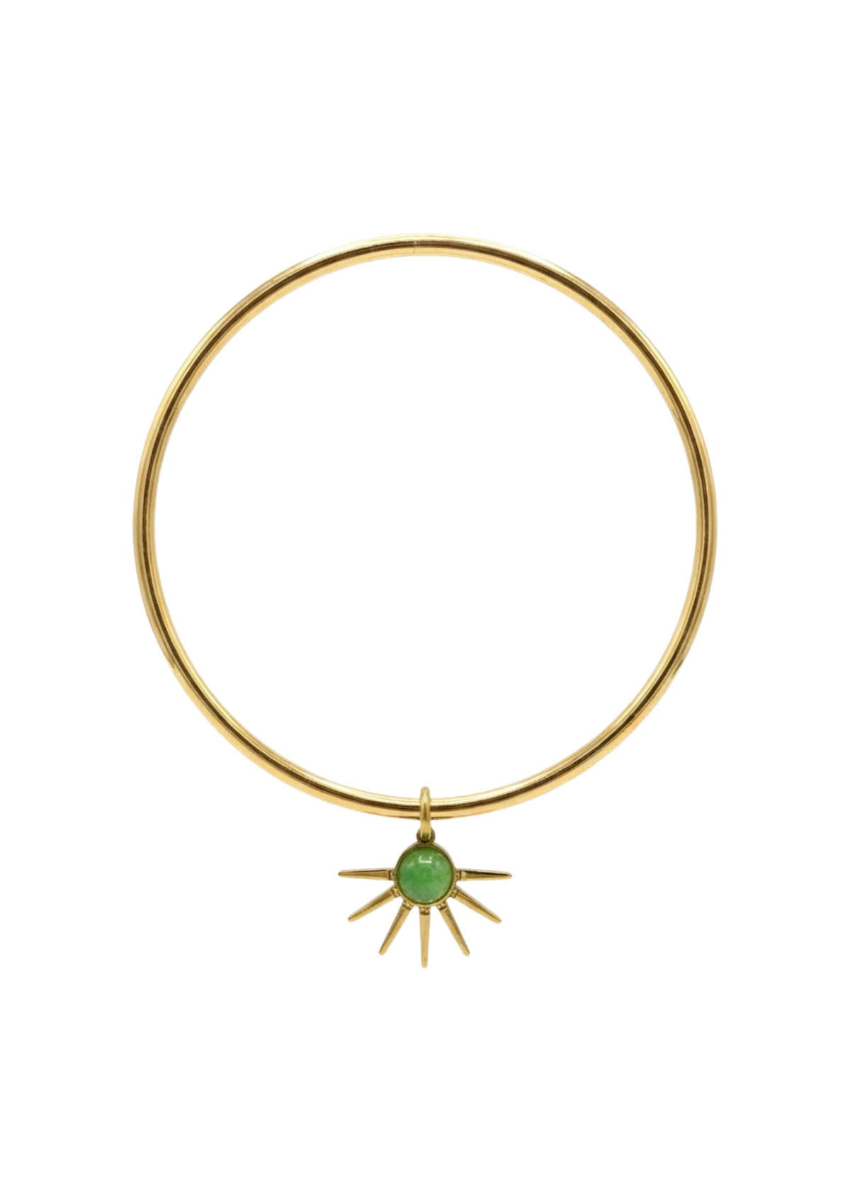 Jonc Breloque Soleil Perle verte