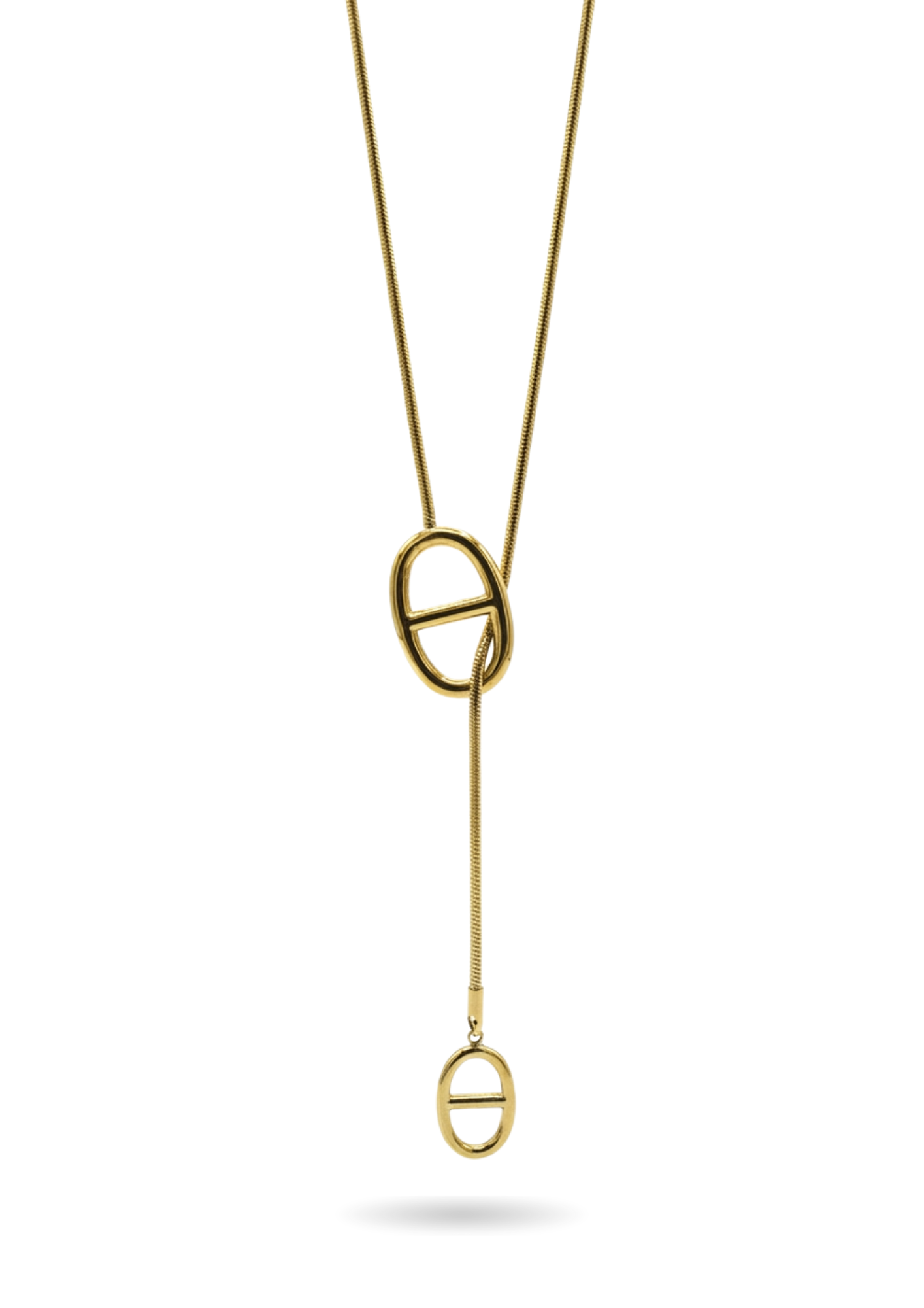 Collier pendentif en Y Maille Marine